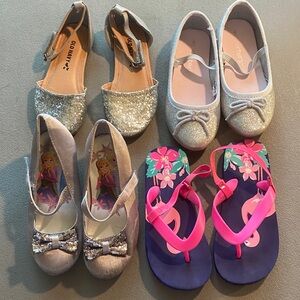 Carter's Silver Glitter Flats and Pink Flip-Flops